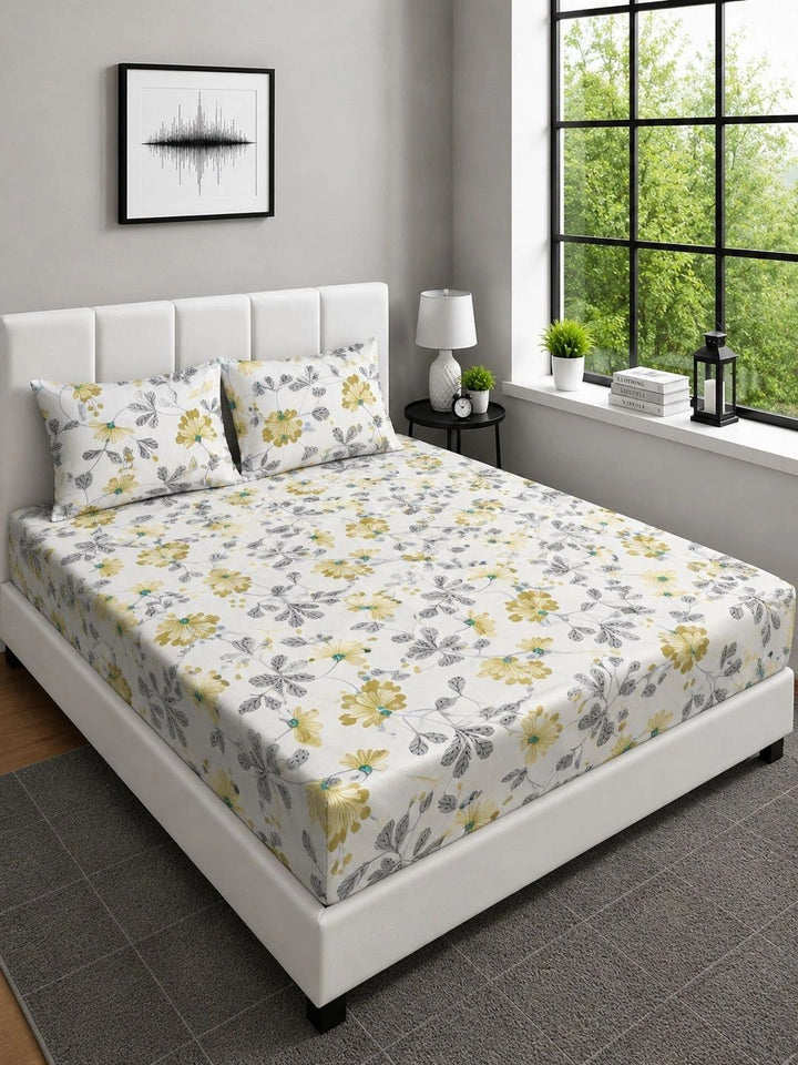 Moda Rapido X KLOTTHE Berwarna Bunga 300 TC Cadar King dengan 2 Sarung Bantal