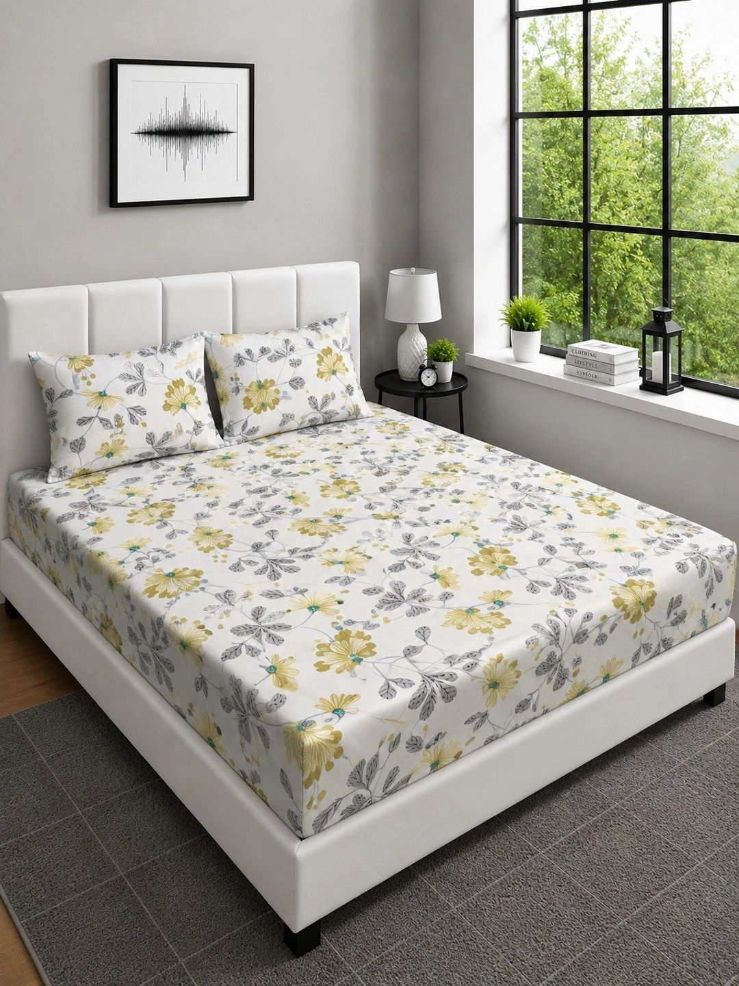 Moda Rapido X KLOTTHE Berwarna Bunga 300 TC Cadar King dengan 2 Sarung Bantal