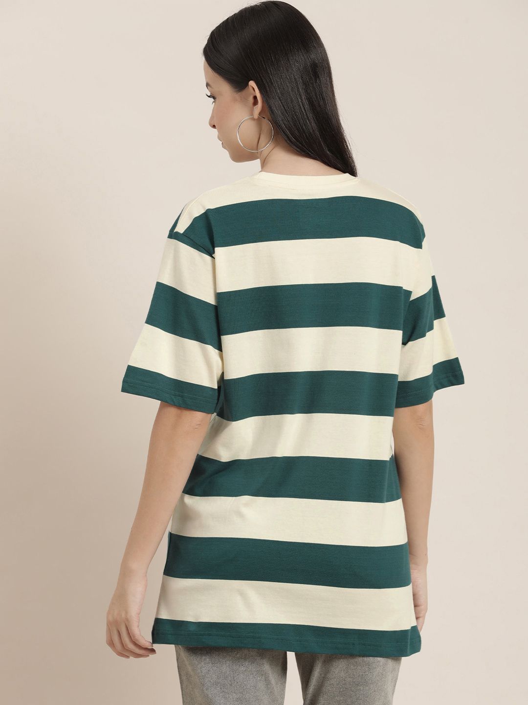 Difference of Opinion Women Striped Loose T-shirt
