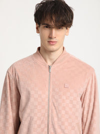 THE BEAR HOUSE Self Design Stand Collar Windcheater Bomber Jacket