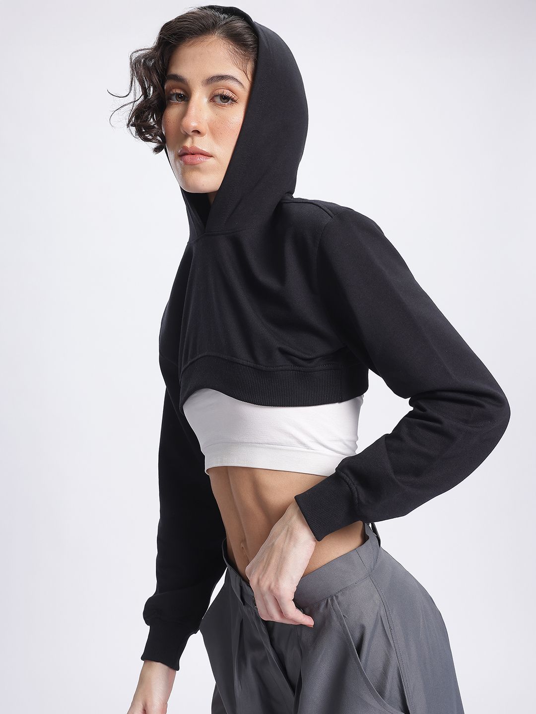 DressBerry Cropped Hooded Sweatshirt