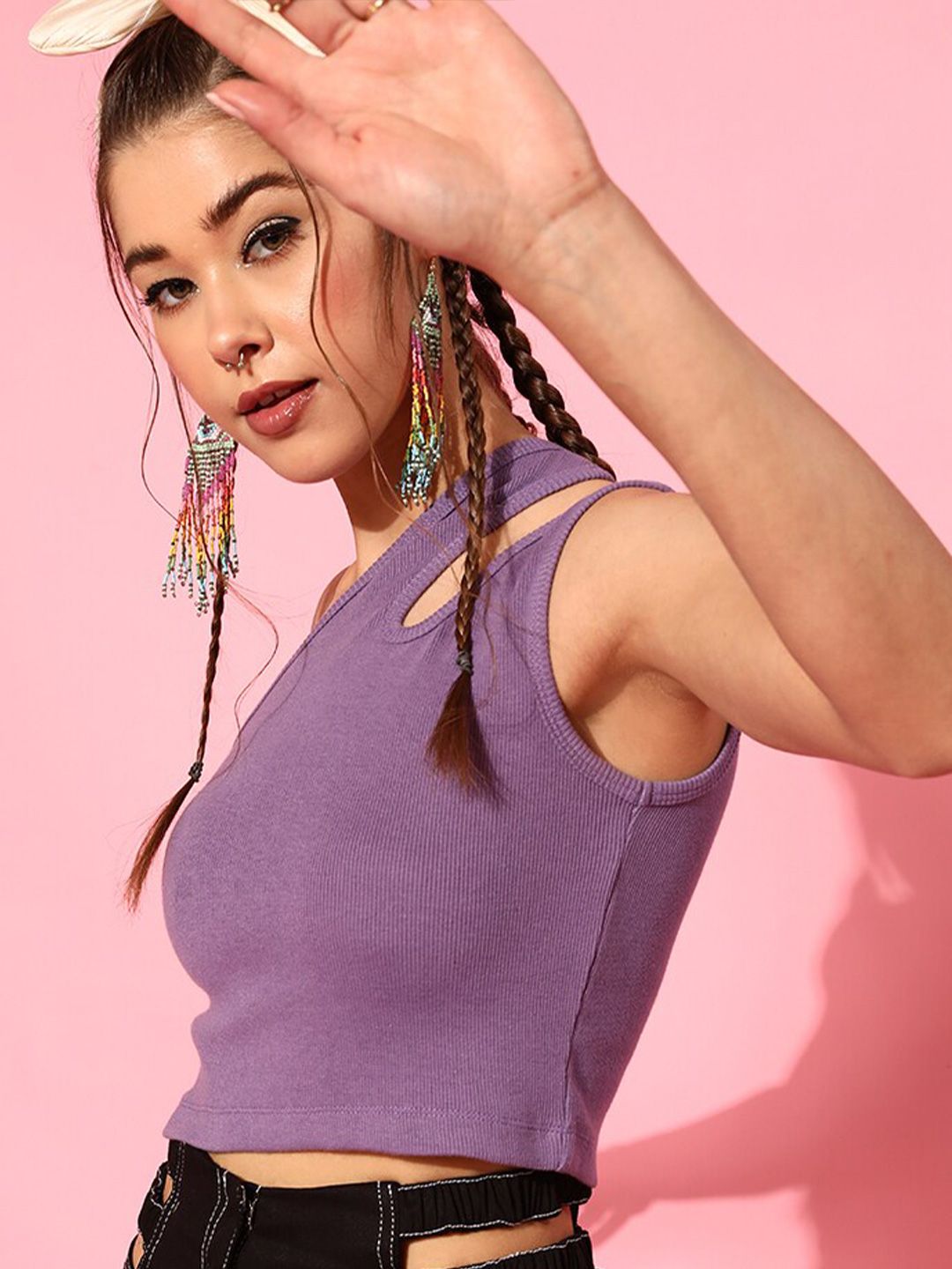 STREET 9 Women Elegant Lavender Solid Top