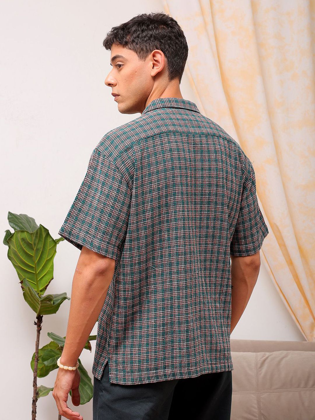 The Indian Garage Co Men Relaxed Fit Checked Resortwear Shirt