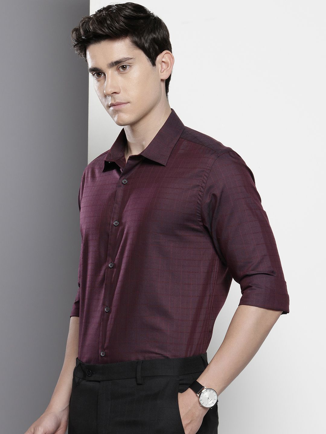 The Indian Garage Co. X Luxe Slim Fit Checked Formal Shirt