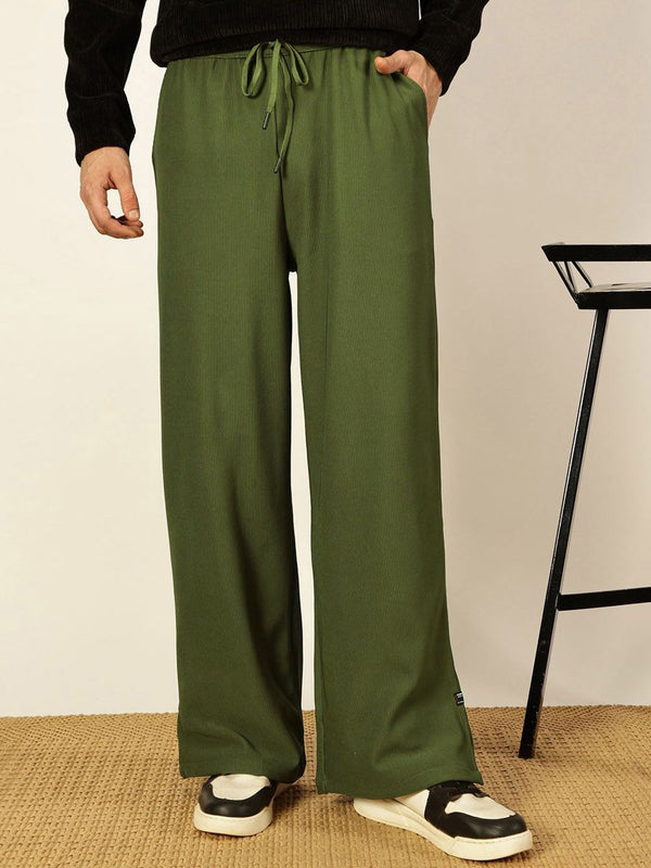 Thomas Scott Men Mid-Rise Loose Fit Parallel Trousers
