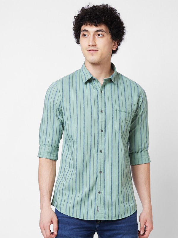 SPYKAR Striped Cotton Casual Shirt