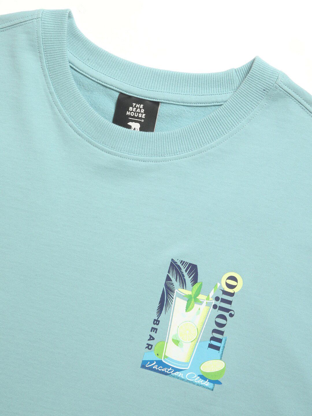 THE BEAR HOUSE Graphic Printed Round Neck Cotton Oversized T-shirt