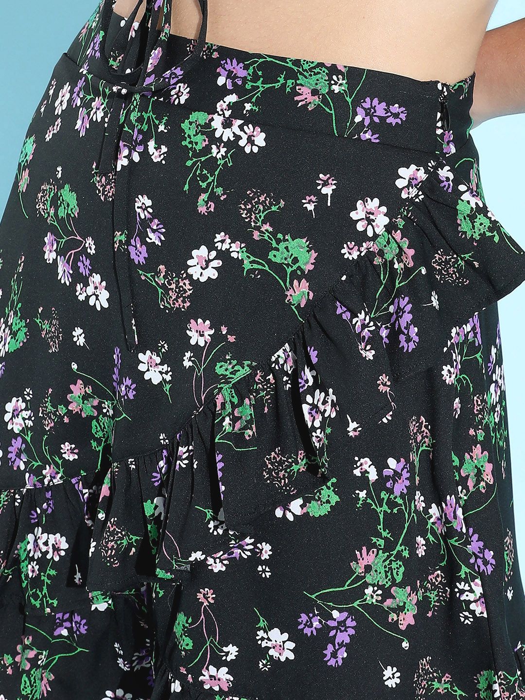 Berrylush Women Stylish Black Floral Dress