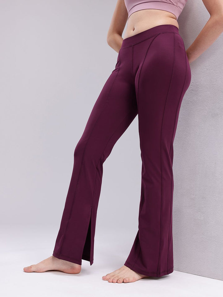 HRX by Hrithik Roshan Women Rapid-Dry Mid-Rise Regular Fit Yoga Tights with Slits
