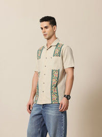 Mr Bowerbird Cotton Linen Applique Detailed Casual Shirt