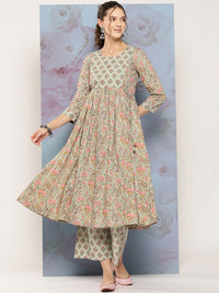 KALINI Women Floral Printed Regular Kurta with Trousers