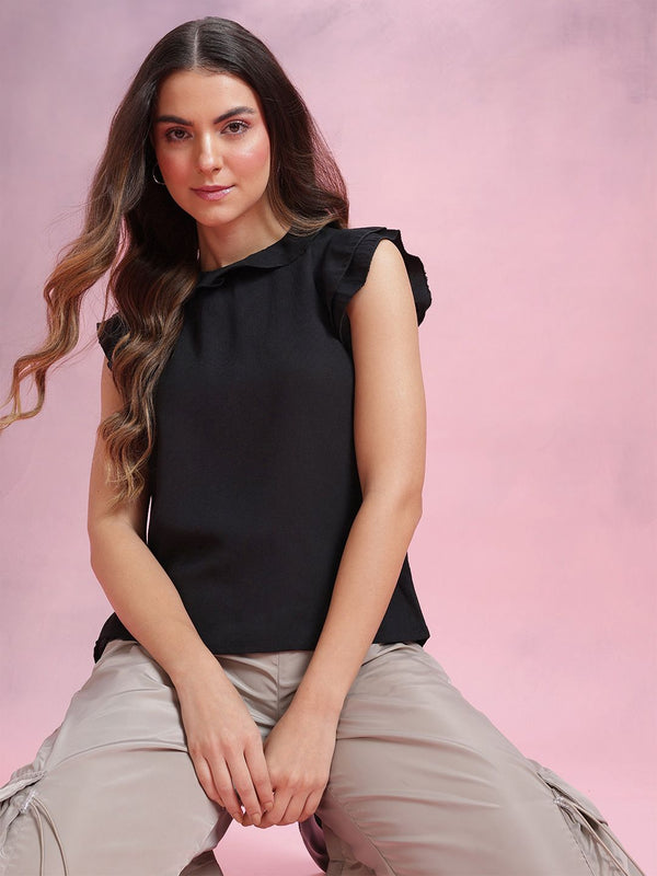 DressBerry Flutter Sleeve Ruffles Top