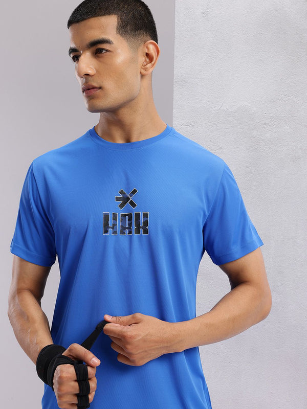 HRX oleh Hrithik Roshan Logo Jenama Cetak T-Shirt Latihan Rapid-Dry