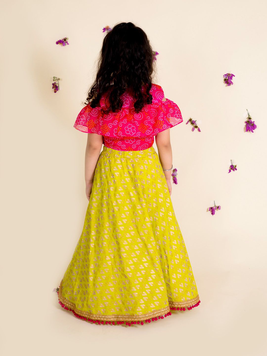 pspeaches Girls Printed Ready to Wear Lehenga & Blouse With Dupatta