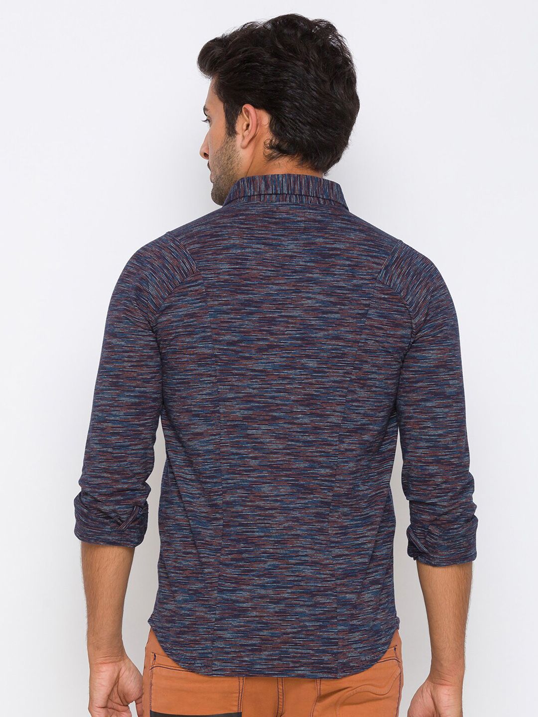Being Human Men Navy Blue Slim Fit Printed Casual Shirt