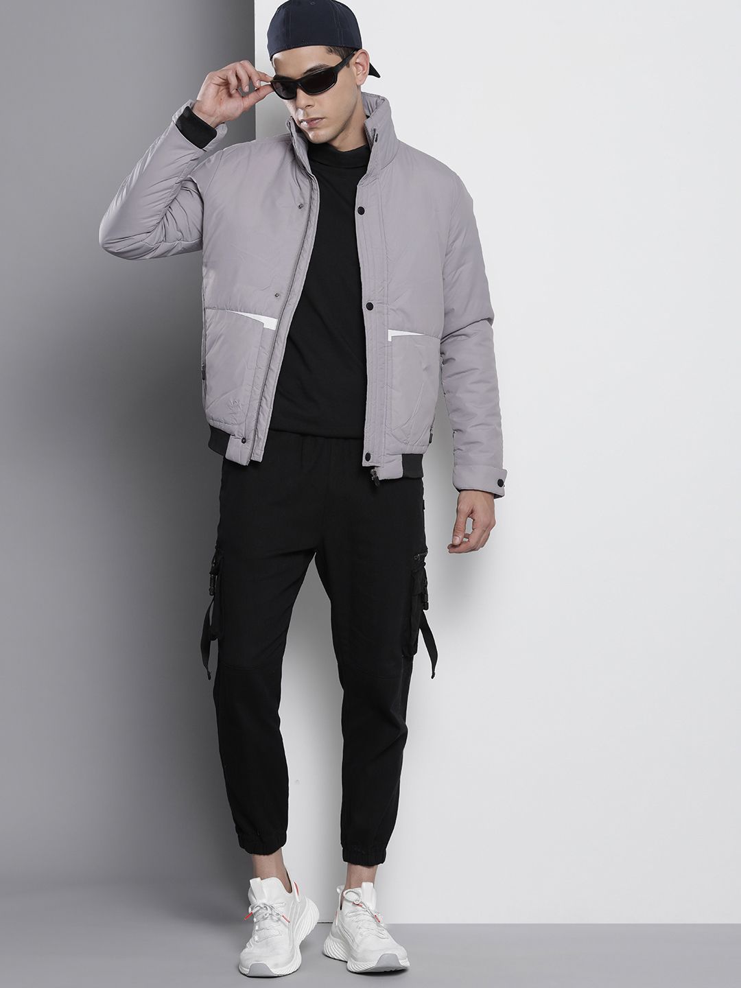 The Indian Garage Co Men Zip-Front Bomber Jacket with Zip Pockets