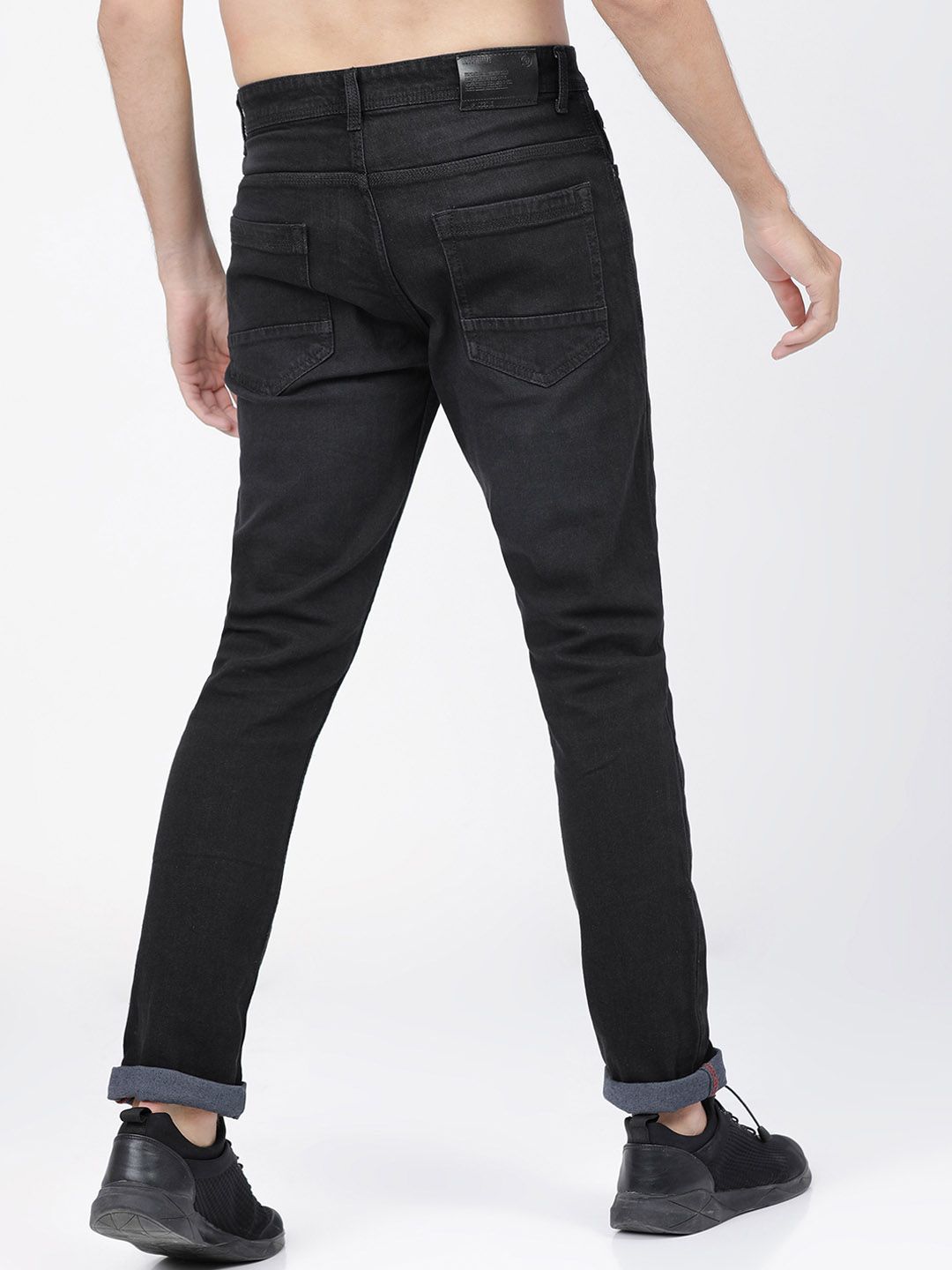 LOCOMOTIVE Men Black Slim Fit Mid-Rise Clean Look Stretchable Jeans