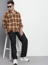 The Indian Garage Co Pure Cotton Checked & Textured Relaxed Fit Casual Shirt