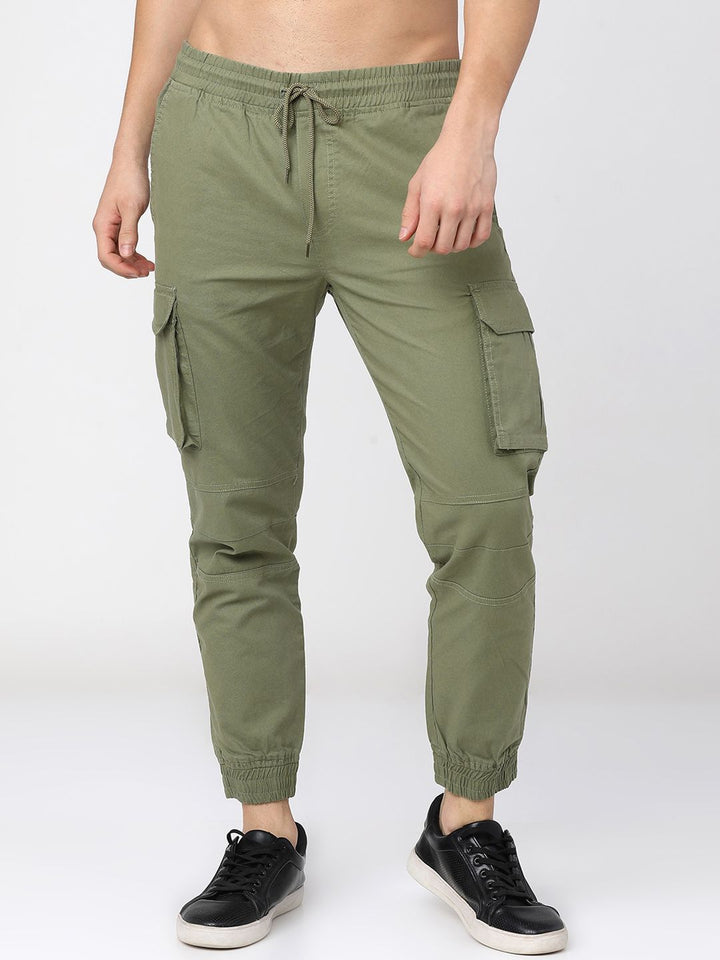 HIGHLANDER Men Slim Fit Joggers Cargo Pocket Trousers