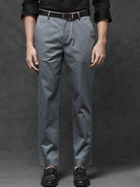 RARE RABBIT Men Comotel Mid-Rise Cotton Regular Fit Trouser