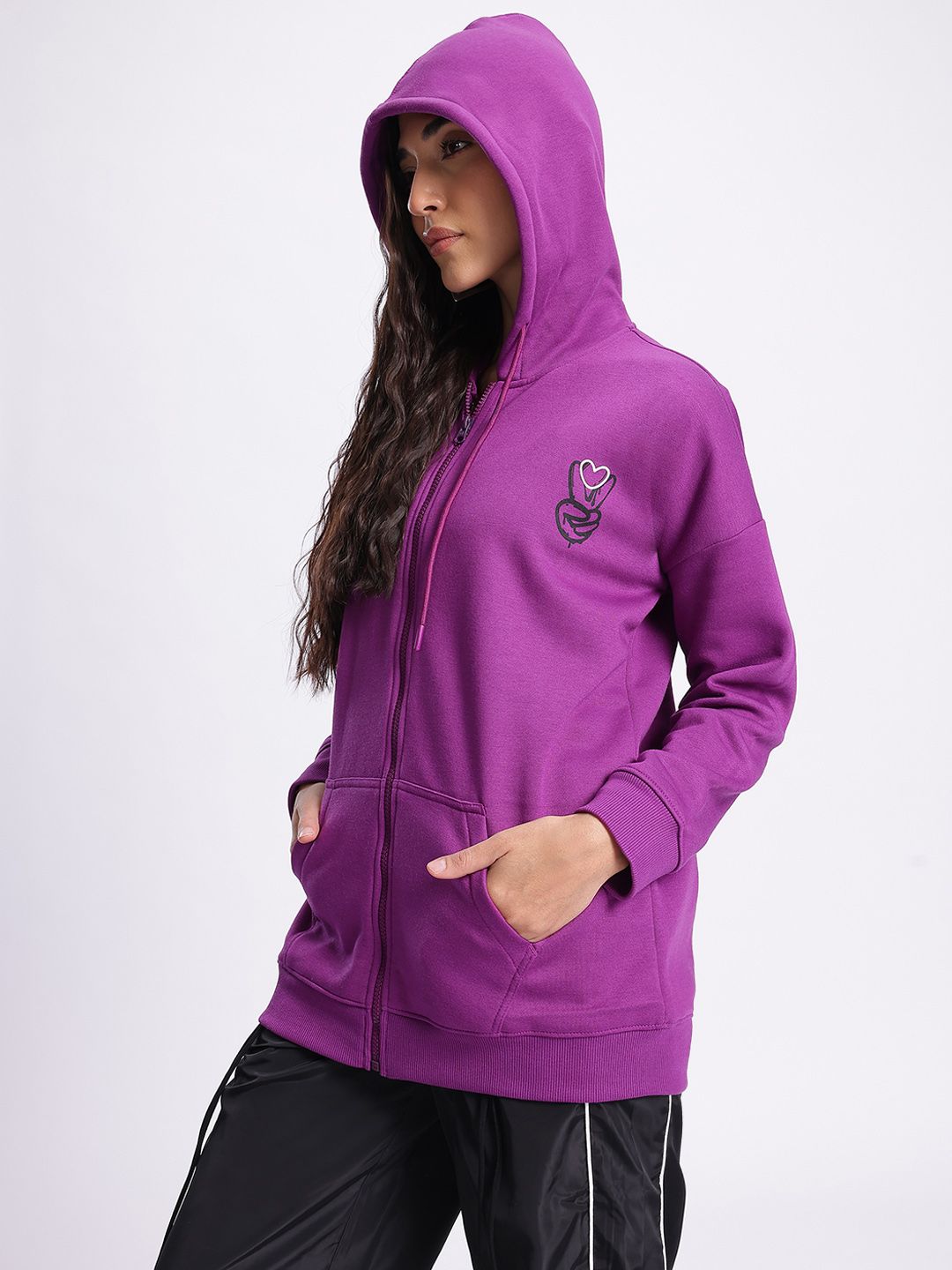 DressBerry Artistic Edge Hooded Longline Sweatshirt