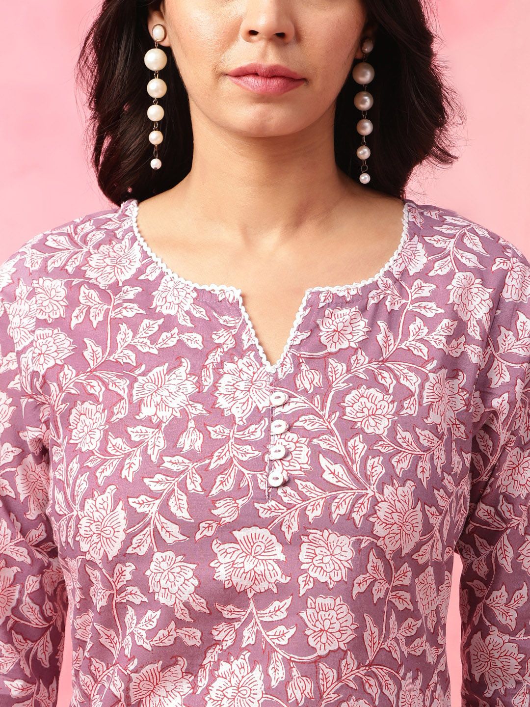 Anouk Ethnic Motifs Printed Pure Cotton Straight Short Kurti