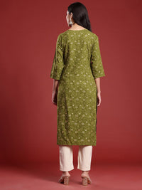 Anouk Ethnic Motifs Printed Pure Cotton Straight Kurta