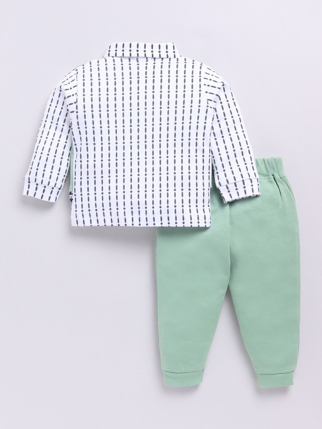 Moms Love Infant Boys Printed Pure Cotton Shirt with Joggers