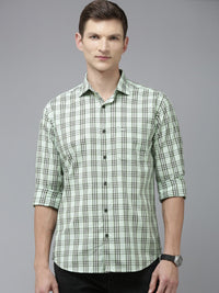 Park Avenue Men Slim Fit Tartan Checks Opaque Pure Cotton Casual Shirt