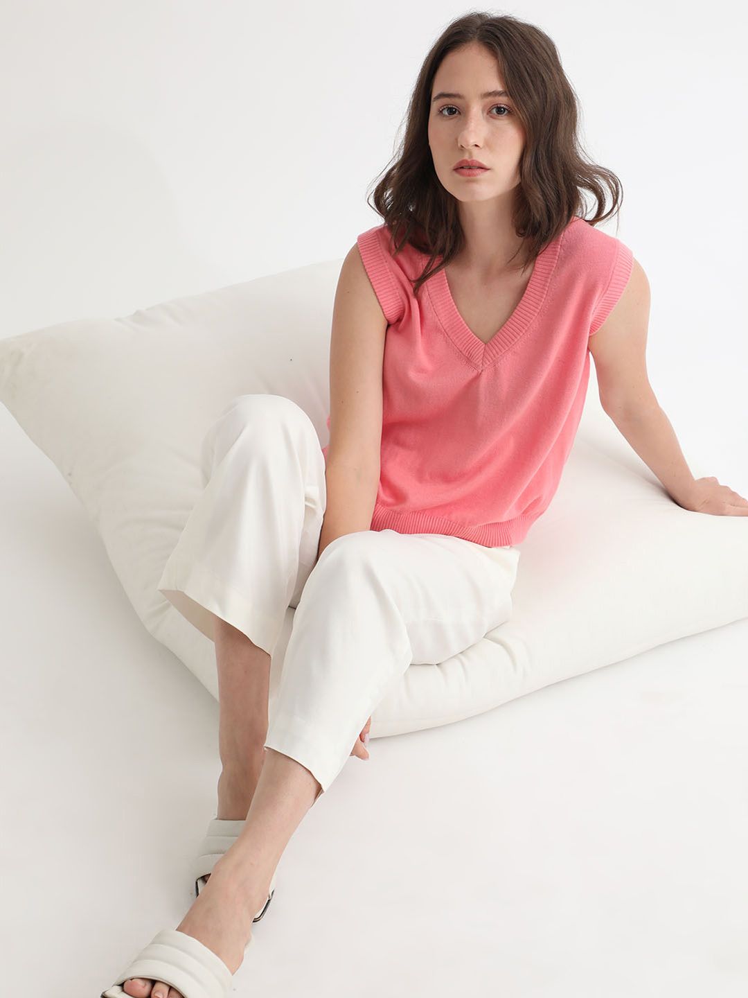 RAREISM Women Pink Sweater Vest