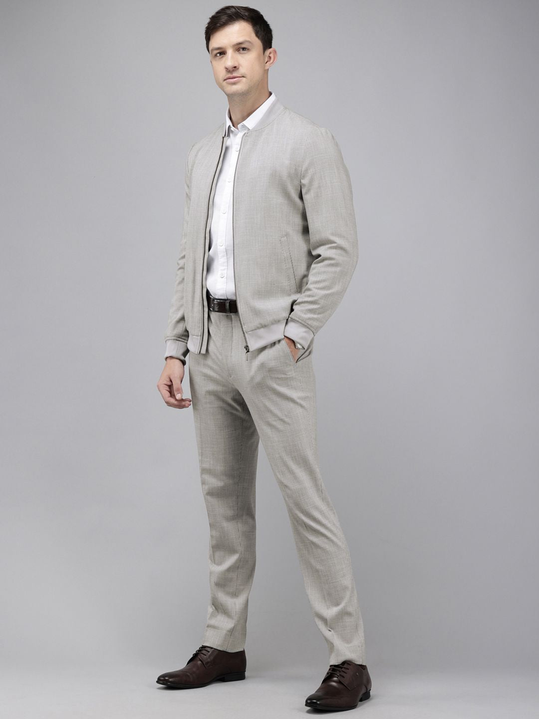 Park Avenue Slim Fit Checked 2 Piece Formal Suit
