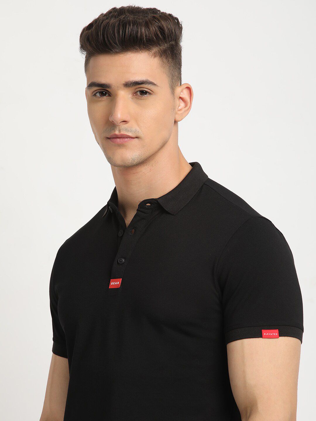 THE BEAR HOUSE Polo Collar Short Sleeves Slim Fit T-shirt