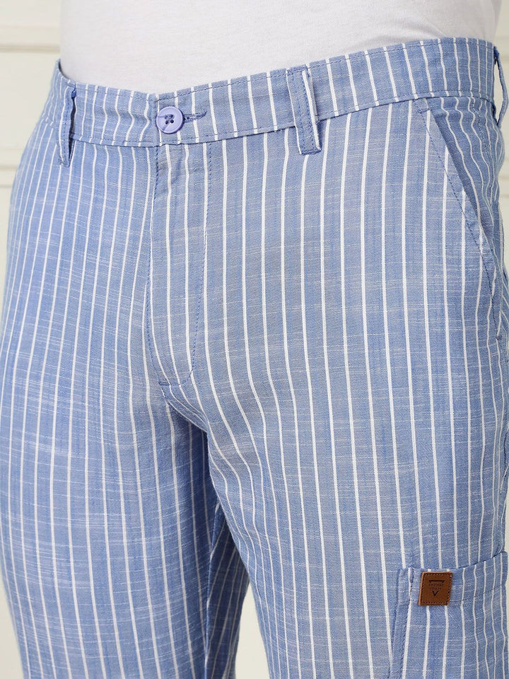 Thomas Scott Men Striped Straight Fit Trousers