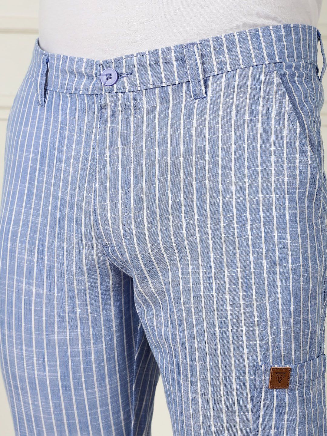 Thomas Scott Men Striped Straight Fit Trousers