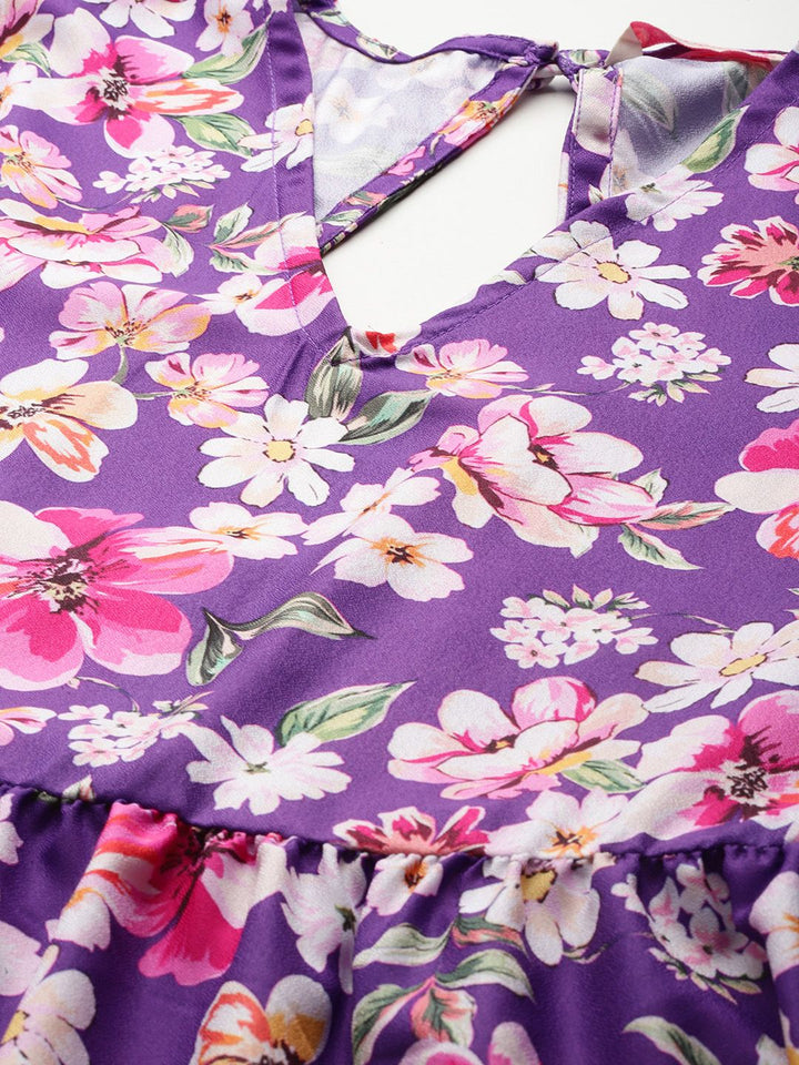 DressBerry Floral Printed Fit & Flare Midi Dress