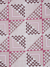 Moda Rapido X KLOTTHE Pink & White Geometric 400 TC Single Bedsheet with 1 Pillow Covers