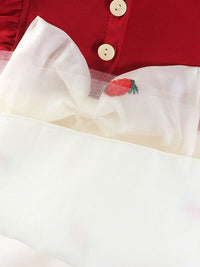 YK Girls Cotton Round Neck Embellished Fit & Flare Dress
