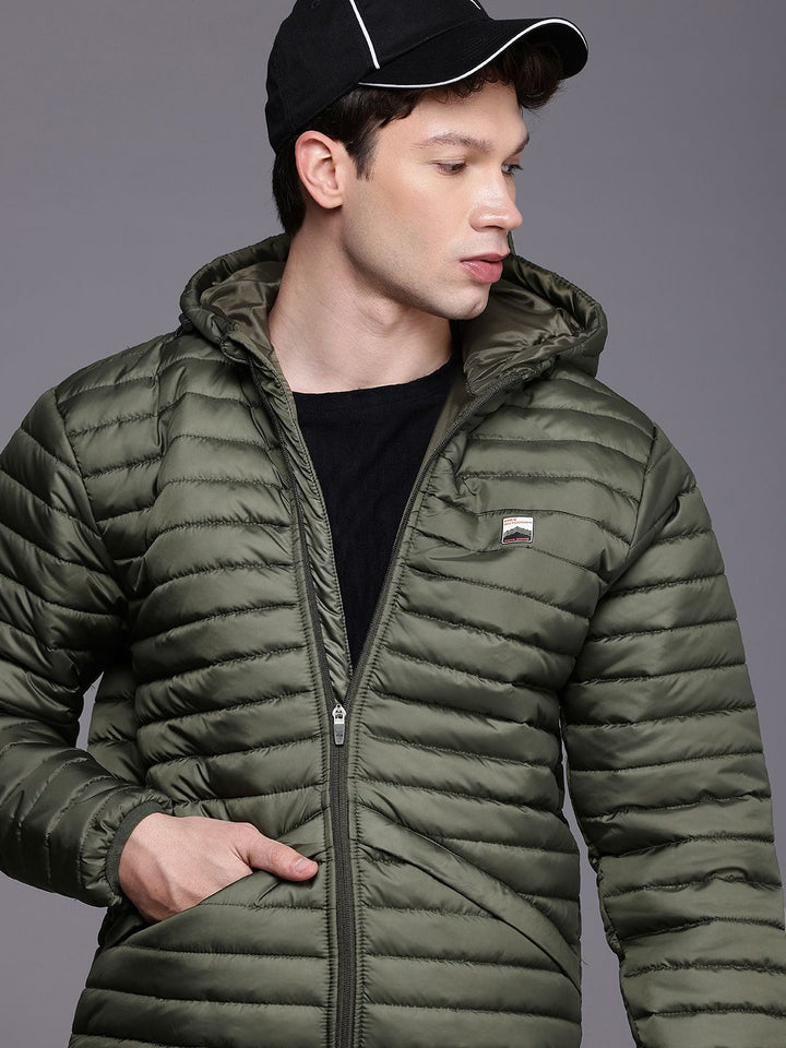 HRX by Hrithik Roshan Nature Therapy Rapid-Dry Antimicrobial Detachable Hood Padded Jacket