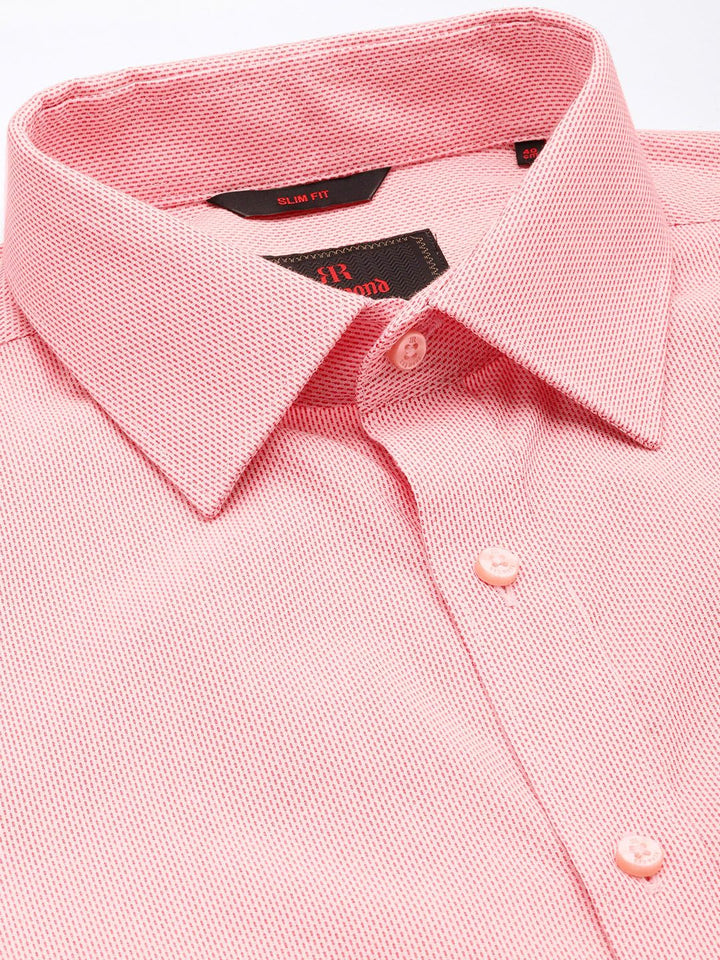 Raymond Pure Cotton Self Design Slim Fit Opaque Formal Shirt
