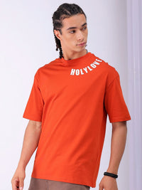 The Indian Garage Co Men Back Printed Boxy Oversized Round Neck T-shirt