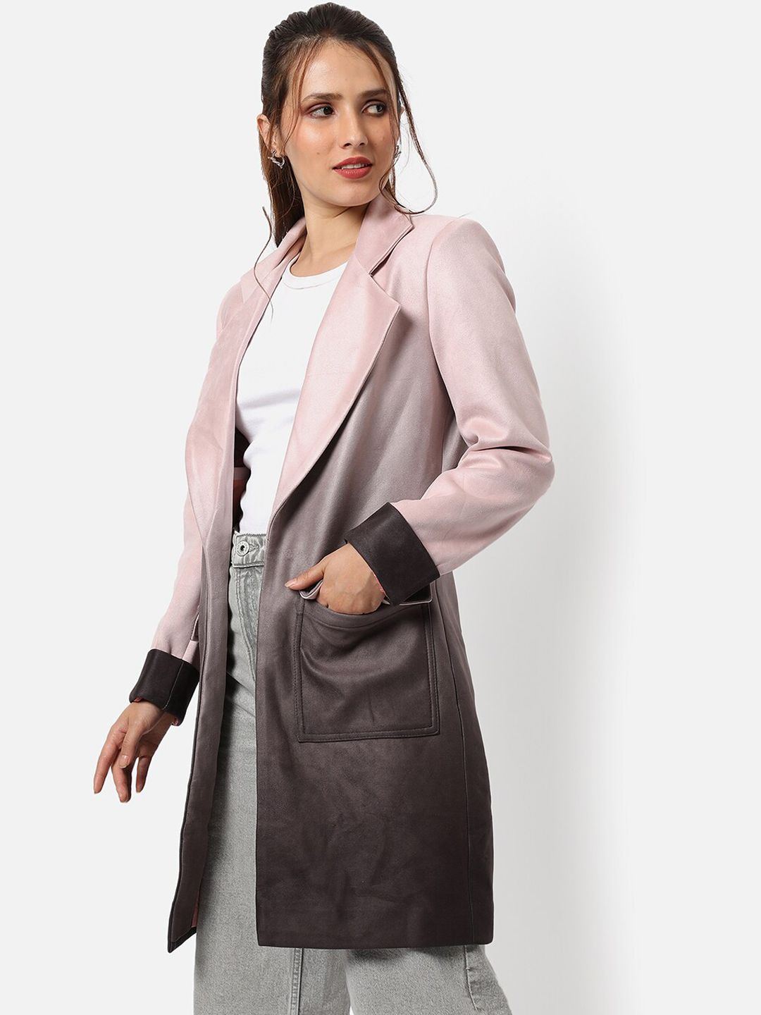 Kampus Sutra Wanita Pink & Brown Design Overcoats