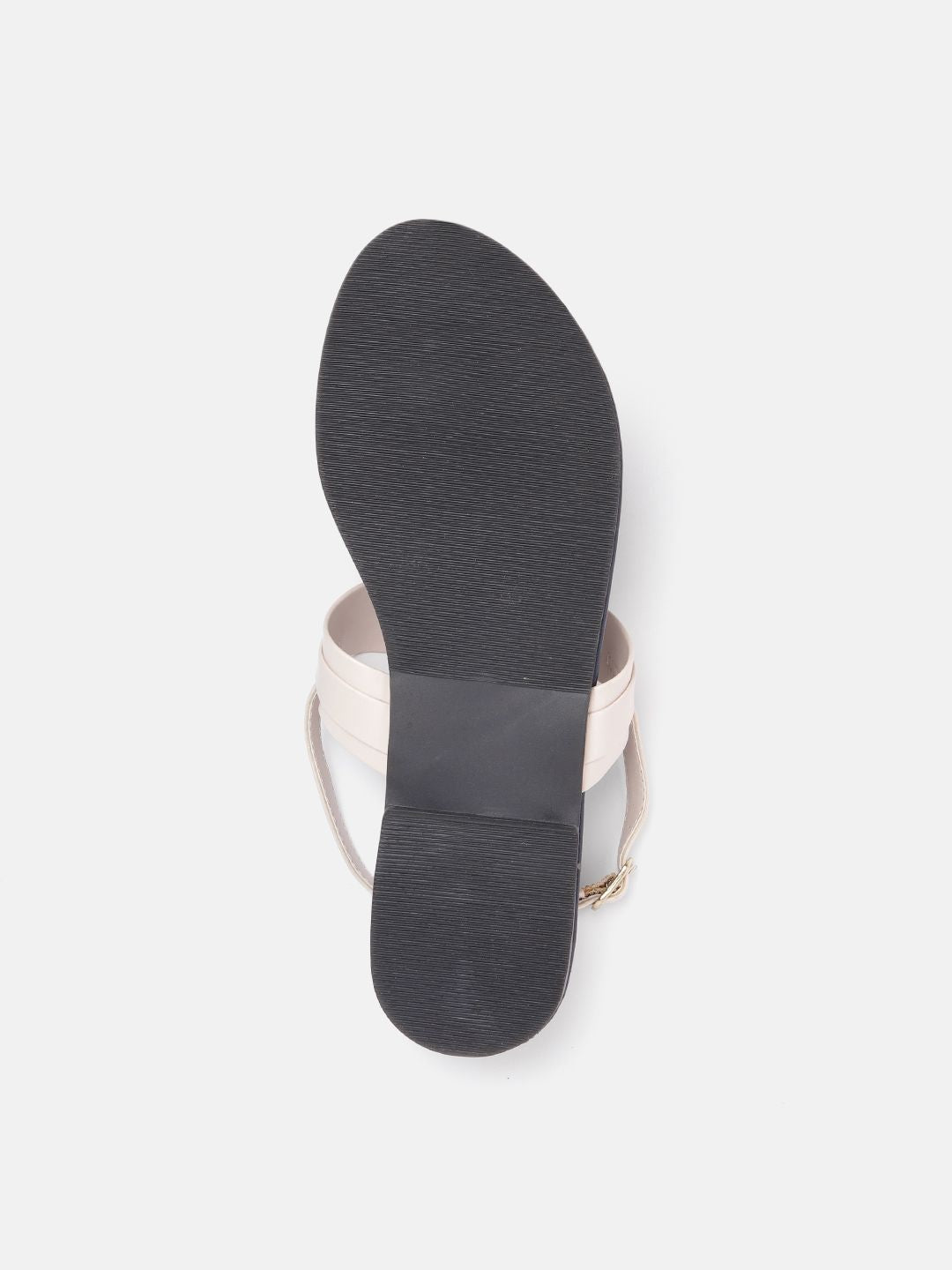 DressBerry Women Solid T-Strap Flats with Buckle Detail