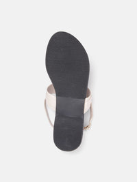 DressBerry Women Solid T-Strap Flats with Buckle Detail