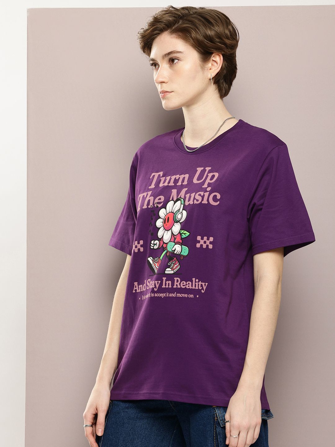 DILLINGER Graphic Printed Drop-Shoulder Sleeves Oversized Pure Cotton T-shirt