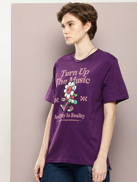DILLINGER Graphic Printed Drop-Shoulder Sleeves Oversized Pure Cotton T-shirt