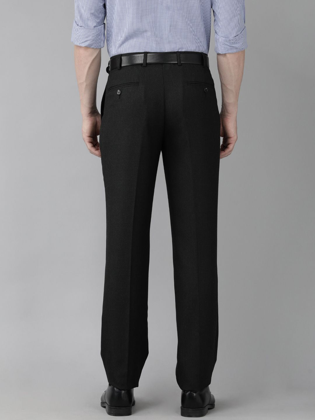 Park Avenue Men Self Design Textured Mid-Rise Smart Fit Formal Trousers