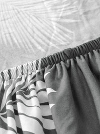 Story@home Grey & White Printed 2 Seater Stretchable Sofa Cover With Arms