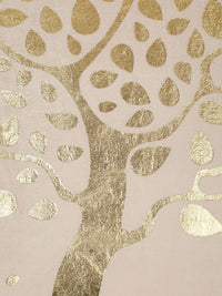HOSTA HOMES Cream-Coloured & Gold-Toned Set of 5 Ethnic Motifs Velvet Square Cushion Covers