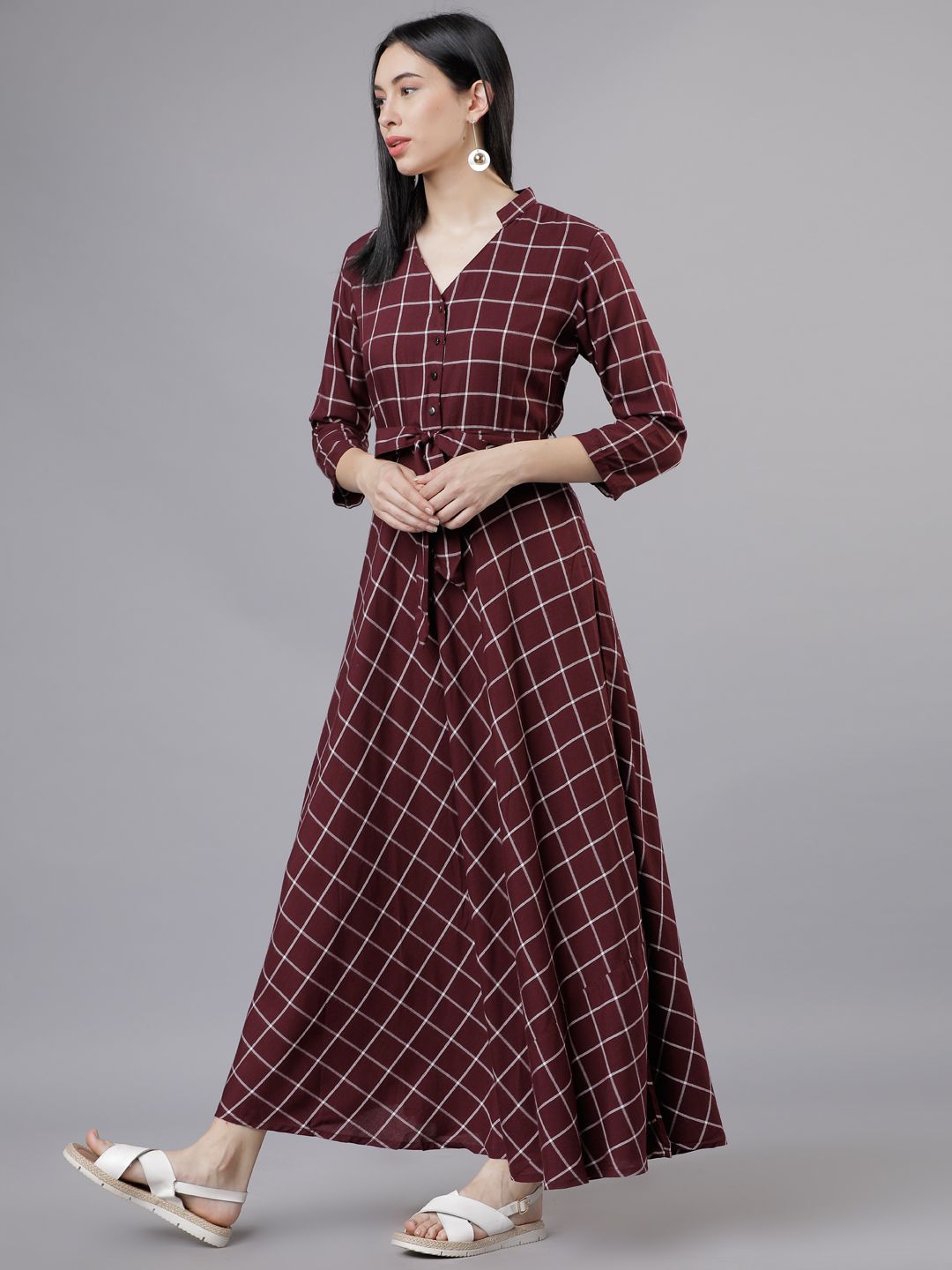 Tokyo Talkies Women Maroon Maxi Dress