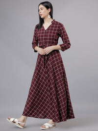 Tokyo Talkies Women Maroon Maxi Dress